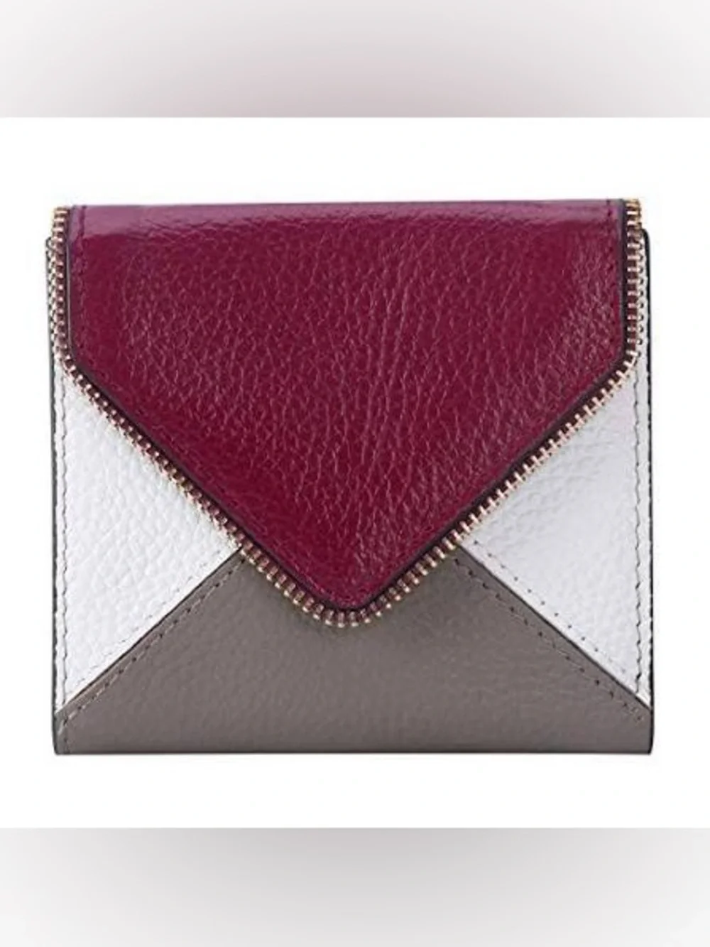 Lavemi Compact Envelope Wallet Mini RFID Blockkng - Red White and Tan